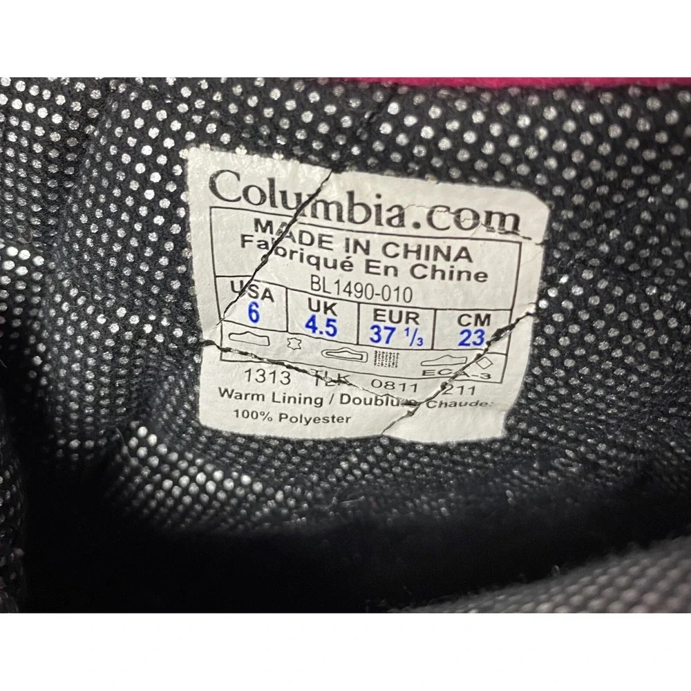 Columbia Bugaboot Techlite Omni Heat 200 Grams Black Boots Women's Size 6
